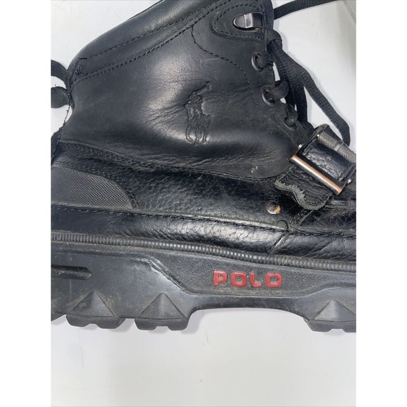 Polo Ralph Lauren Men’s Heworth Black Leather Boots‎ Size 14 D Combat Boots main image 7